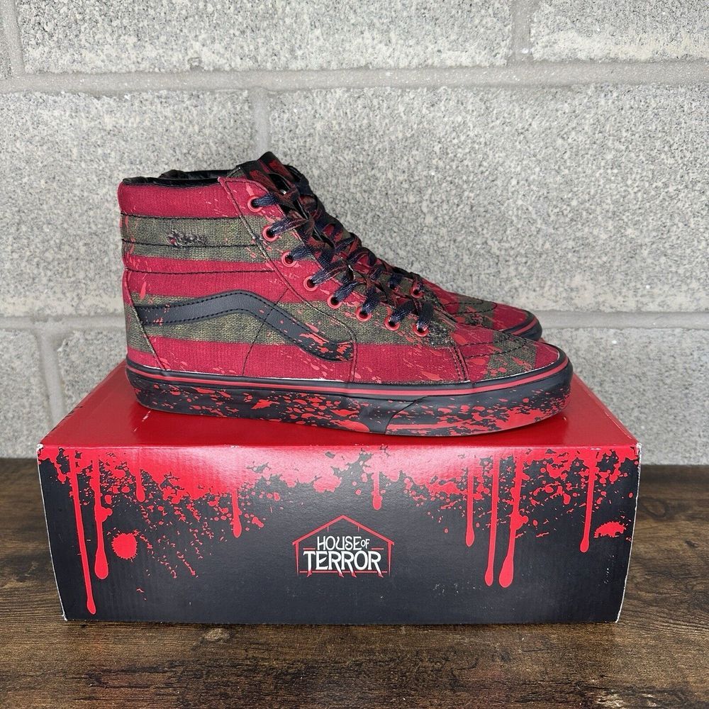 Vans X A Nightmare on Elm Street Freddy Krueger Bloody Shoes Men's 11